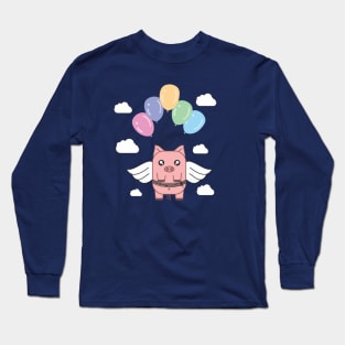 cute flying pig Long Sleeve T-Shirt